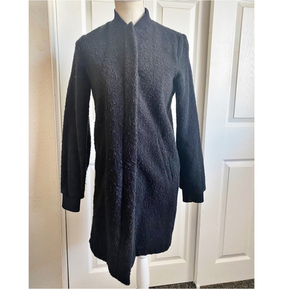 Zara Outerwear Black Long Zip Up Coat Size XS - Picture 1 of 7